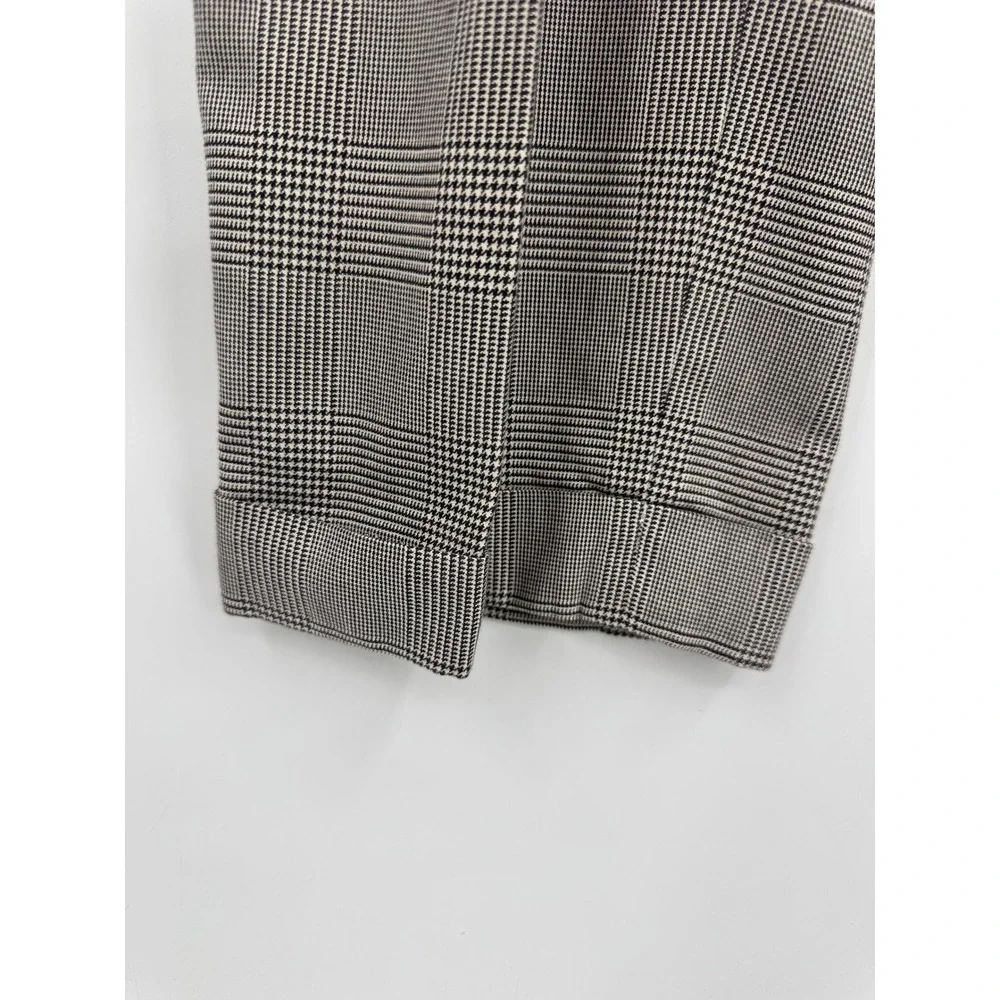 Polo Ralph Lauren Mens 32x30 Glen Plaid Pleated Cuffed Cotton Dress Pants Brown